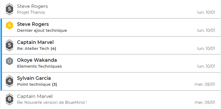 Affichage des conversations - BlueMind Webmail