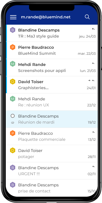 BlueMind sur mobile