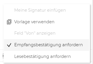 Empfanbestätung anfordern