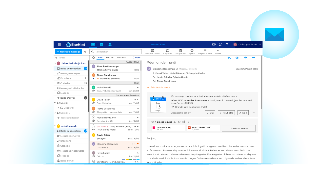 BlueMind - Messagerie collaborative - webmail